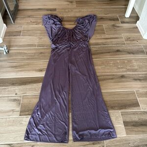 Vintage Young Edwardian 1970s open tie shoulder disco jumpsuit